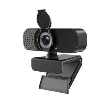 Imagem de Lusinx Webcam 1080p com microfone, lente grande-angular, correção automática de luz, webcam USB Plug Play com tripé, câmera externa para laptop, computador de mesa, PC