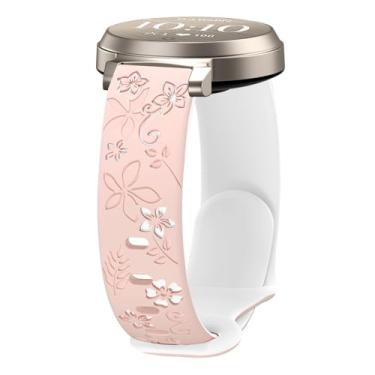 Imagem de Pulseira floral compatível com Garmin Lily 2, pulseira esportiva feminina fofa de silicone macio de 14 mm de liberação rápida para relógio inteligente Lily 2 Active/2 Classic Smart Watch