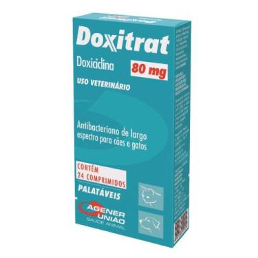 Imagem de Antibacteriano Doxitrat para Cães e Gatos com 24 Comprimidos de 80 mg 
