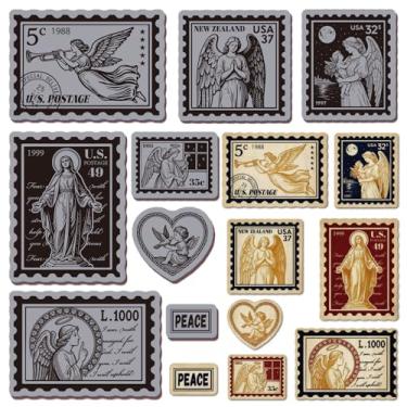 Imagem de GLOBLELAND Angel Postage Carimbo de borracha aderente 22 x 18 cm vintage Lady Wing EVA conjunto de carimbos de borracha para fazer cartões, álbum de fotos, decoração, decoração faça você mesmo