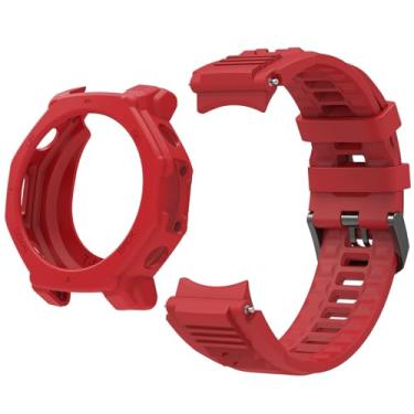 Imagem de XINGMALY Pulseira de substituição compatível com Amazfit T-Rex 3 Pro, pulseira de substituição esportiva de silicone macio flexível resistente ao suor para Amazfit T-Rex 3 Pro Smart Watch (vermelho)