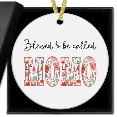 Imagem de nvucamd Momo Ornamentos de cerâmica de Natal, enfeites de avó, presentes para aniversário de netos, netos, momo, avó, Haning, enfeites para árvore de Natal