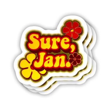 Imagem de (3 peças) Adesivo Sure Jan com frases motivacionais sarcásticas, citação humorística, decalque de vinil para Kindle, laptop, garrafa de água, capacete rígido de telefone, adesivo com citação de meme