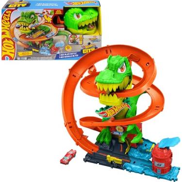 Imagem de Hot Wheels, Pista de Brinquedo T-Rex x Quartel de Bombeiros