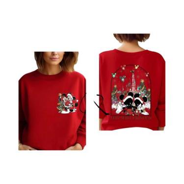 Imagem de Moletom De Natal Do Casal Mickey E Minnie Com Capuz Do Castelo Da Disn