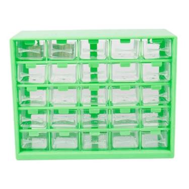 Imagem de predolo Organizador de Ferramentas, Caixa de Parafusos, Caixa de Ferramentas Leve e Multiuso com 25 Compartimentos para Blocos de Montar de Brinquedo, Verde