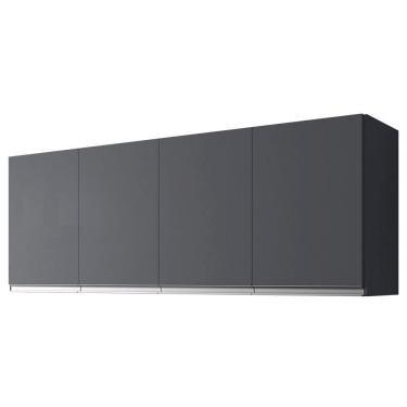 Imagem de Armario Aereo 160 Cm 4 Portas Andreia Cinza Reajl Cinza