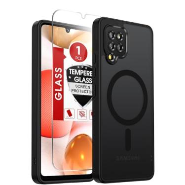 Imagem de LeYi Capa para celular Galaxy A42-5G: Capa compatível com Samsung A42 5G [Mag-Safe Fit] com protetor de tela, película fosca translúcida de toque suave e proteção de corpo inteiro Funda para A 42