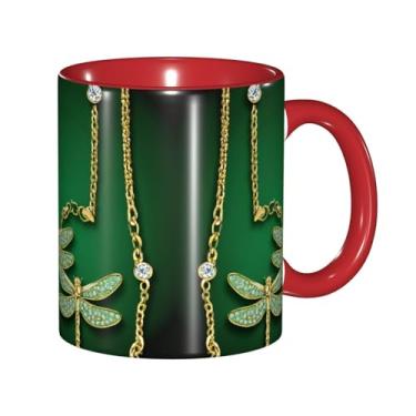 Imagem de Zeraoke Jewel Dragonfly Print Canecas de café criativas, personalizadas, presente para família, tamanho de 325 ml, unissex