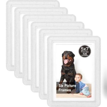 Imagem de vilkok Porta-retrato com tapete de 12 x 17 cm, instalação em 5 segundos sem ferramentas, molduras de design de segurança sem metal, molduras leves vêm em 8 cores para decoração de casa, casamento e