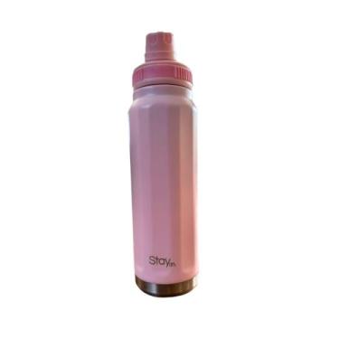 Imagem de Garrafa Térmica StayON Chicago 750ml – Aço Inox 304, Parede Dupla, Gelado por 24h, Tampa Antivazamento, Acabamento Premium, Livre de BPA – Ideal para Academia, Trabalho e Dia a Dia (Rosa)