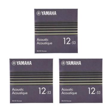 Imagem de Kit 3 Encordoamentos para Violão 80/20 Bronze Light 12-53 GSA12 Yamaha