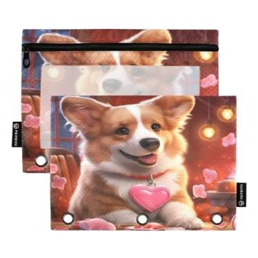 Imagem de Wassud Valentine Corgi (2) Pacote com 2 Pastas de Fichário com 3 Furos, Pasta Organizadora de Fichários para Casa, Escritório
