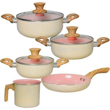 Imagem de Jogo de Panelas Antiaderente de Indução Revestimento Cerâmica Verona B