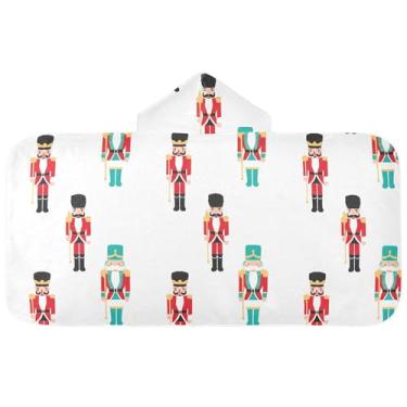 Imagem de Burbuja Toalha de banho com capuz de laço rosa para crianças, toalha de praia de pelúcia macia absorvente para chá de meninas e meninos 3-10 anos, 61 x 127 cm