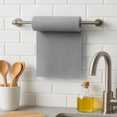 Imagem de Pano de prato removível em forma de rolo, toalhas cinza de alta capacidade, rolos de toalha de cozinha laváveis reutilizáveis, panos de limpeza de microfibra super absorventes e grossos para banheiro