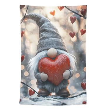 Imagem de STAYTOP Tapeçaria de parede de gnomo fofo para decoração de casa, decoração de dormitório, sala de estar, quarto, tapete de parede (60 × 51 pol.)