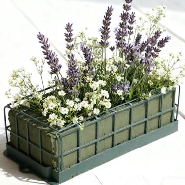 Imagem de Bloco de esponja floral retangular DIY corta planta artificial verde absorvente arranjos florais blocos de espuma decoração de festa de casamento, 29,3 x 11,6 cm