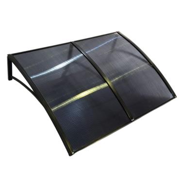 Imagem de Toldo Policarbonato 100 a 200x70cm Alta Resistência, Proteção UV area externa portas e janelas, Ideal para Área Externa, Portas e Janelas Residenciais Brasileiras(Preto c/fumê,120x70cm)