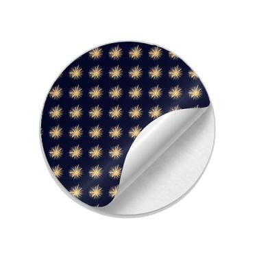 Imagem de Autocolantes Adesivos Redondos 25 Unidades Ano Novo com Estampa de Fogos de Artifício - Tamanho 50x50cm