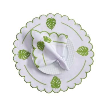 Imagem de Kit 12 Pçs 6 Lugares Mesa Posta Sousplat Jogo Americano Costela de Adão Bordado