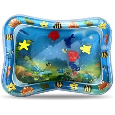 Imagem de Tapete Inflável Infantil PVC com Tema Aquático para Estímulo Sensorial e Coordenação Motora