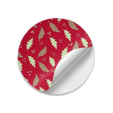 Imagem de Adesivos Redondos Natalinos 25 Unidades Design Floral - Tamanho 30x30cm