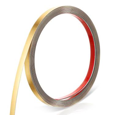 Imagem de Acabamento escovado metalizado para moldagem de acabamento descascar e colar tira autoadesiva de aço inoxidável para moldura de espelho painéis de parede de destaque lareira DIY decoração de