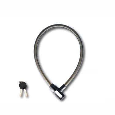 Imagem de Trava de cabo de bicicleta, trava de bicicleta com 2 chaves, 80 cm de comprimento e 15 mm de diâmetro, trava de segurança de bicicleta resistente para bicicletas, scooters, ebike, equipamentos ao ar