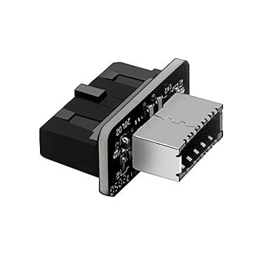 Imagem de Placa-mãe USB3.0 19PIN para Tipo-E 90 ° Adaptador Conversor sem driver Suporte de transmissão de alta velocidade Placa de expansão da placa-mãe