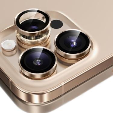 Imagem de GolbinBox Protetor de lente de câmera para iPhone 17 Pro Max/17 Pro/16 Pro Max/16 Pro, ajuste invisível 1:1, vidro temperado 9H Ultra HD, capa individual para câmera, compatível com capas, deserto