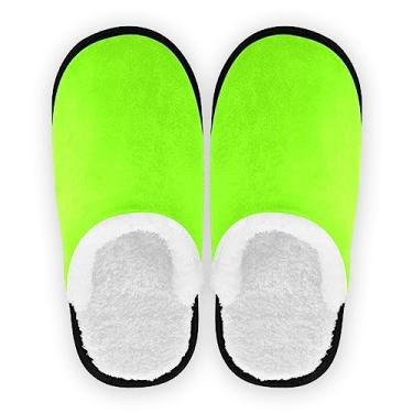 Imagem de Pantufa cinza gradiente portátil para uso doméstico, chinelos hospitalares com bolsa de armazenamento, Verde e amarelo, 9-12 US Women/9-12 US Men