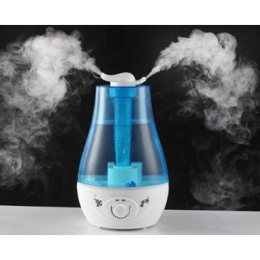 Imagem de Umidificador Air FRESHENER {tanque de água de 3 l} umidificador ultrassônico ajustável para sala silenciosa e sala grande, bocal rotativo de 360°, bocais duplos, desligamento automático, cuidados com o bebê e umidificador para todo o quarto
