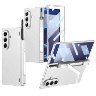 Imagem de LYJSMGZ Capa magnética para Samsung Galaxy Z Fold 7, proteção de dobradiça integrada com membrana à prova de choque, capa protetora de corpo inteiro, prata, Z Fold 7