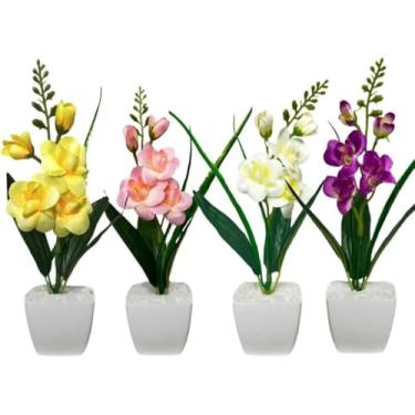Imagem de Arranjo De Flores Orquídeas Artificiais Kit 4 Decoração (3)