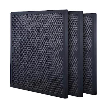 Imagem de VEVOR Filtros de carbono ativo, pacote com 3, substituição de filtro de ar de 40 x 40 cm, filtros de estágio 2 de alta eficiência compatíveis com VEVOR Scrubber, purificadores de ar, equipamento de