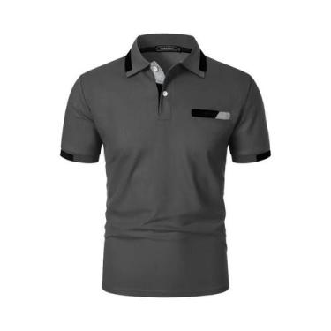 Imagem de Camisas Polo Masculinas Slim Fit De Verão Manga Curta Clássicas Com Bo