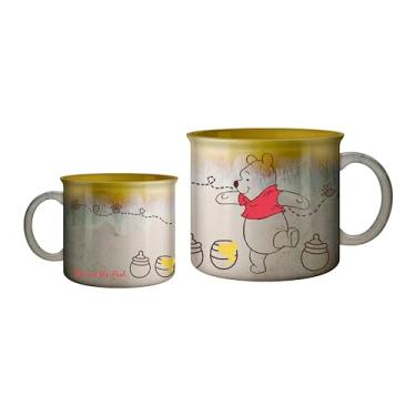 Imagem de Silver Buffalo Potes de mel Ursinho Pooh Floresta Amigos Abelhas Esmalte reativo 590 ml Caneca de cerâmica Camper