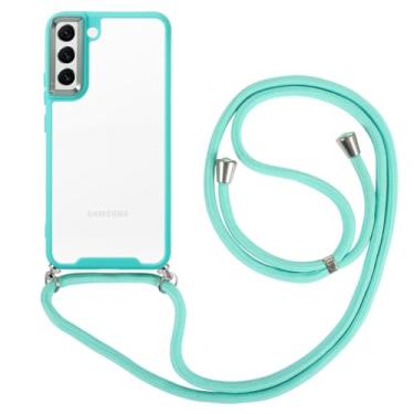 Imagem de Cordões de colar crossbody, capa de telefone transparente para Samsung Galaxy S23 Plus S22 Ultra S21 FE, capa de corrente com alça, verde, para S22