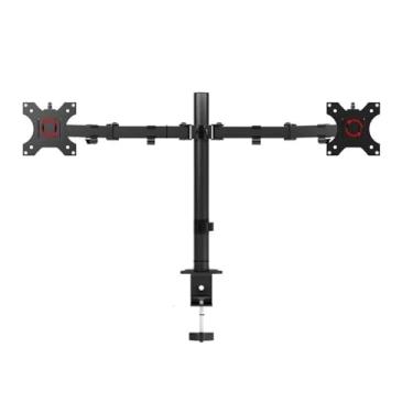 Imagem de Suporte para monitor duplo, suporte de extensão, braço, clipe na mesa, suporte de monitor de ângulo ajustável (dois braços)