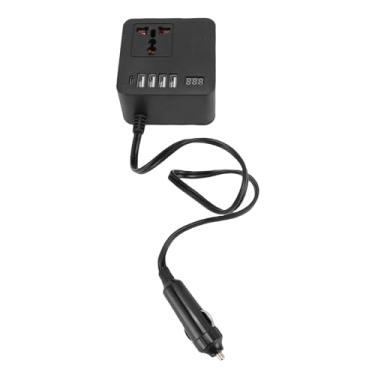 Imagem de Inversor de energia para carro 150W Reconhecimento automático de tensão de alta eficiência 12V 24V a 220V 110V Tomada CA com 4 portas USB 1 Tipo C Tomada universal para viagens