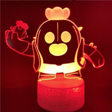 Imagem de Luz noturna: LED 3D Brawls Stars Spikes, mudança de cor