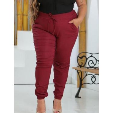 Imagem de Calça Feminina Jogger Plus Size Calça Jogger Bengaline Diversas Cores 