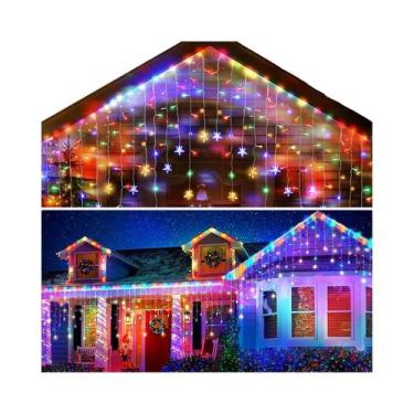 Imagem de Luzes De Natal LED Em Forma De Floco De Neve, Decoração De Cortina À P