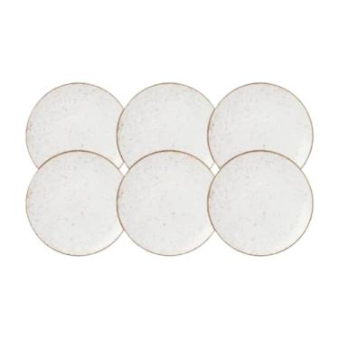 Imagem de Aparelho de Jantar Rústico Marrom Jogo de Pratos Rasos, Fundos e Sobremesa Opções de Kits(Kit 6 Pratos Rasos 25 cm)