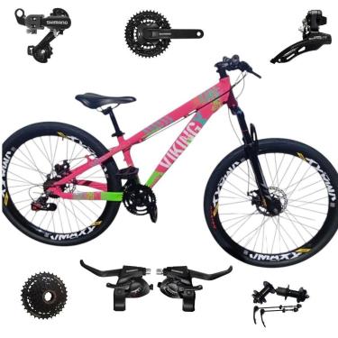 Imagem de Bicicleta 26 VikingX T25 24v Freeride Shimano K7 Cubo e Catraca Pneu Balão Flame-Unissex