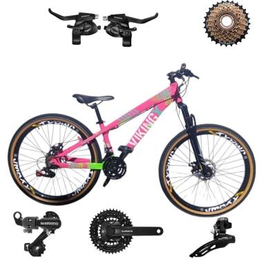 Imagem de Bicicleta 26 VikingX T25 21v Shimano Avançado Freeride Pneu Aro 26 Balão Faixa Amarela-Unissex