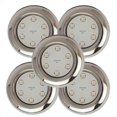 Imagem de Kit 5 Refletores Led 9w RGB Inox S para Iluminação Piscina - Hidraled