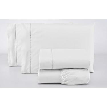 Imagem de Jogo Lençol Casal 3 Peças 400 Fios 100% Algodão Premium (Branco)
