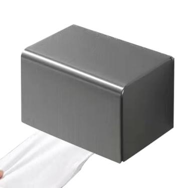 Imagem de Dispensador de, suporte para lenços de banheiro - Suporte para toalha de em aço inoxidável - Armazenamento quadrado do tecido do banheiro, suporte de toalha de do não-perfurador montagem na parede pa